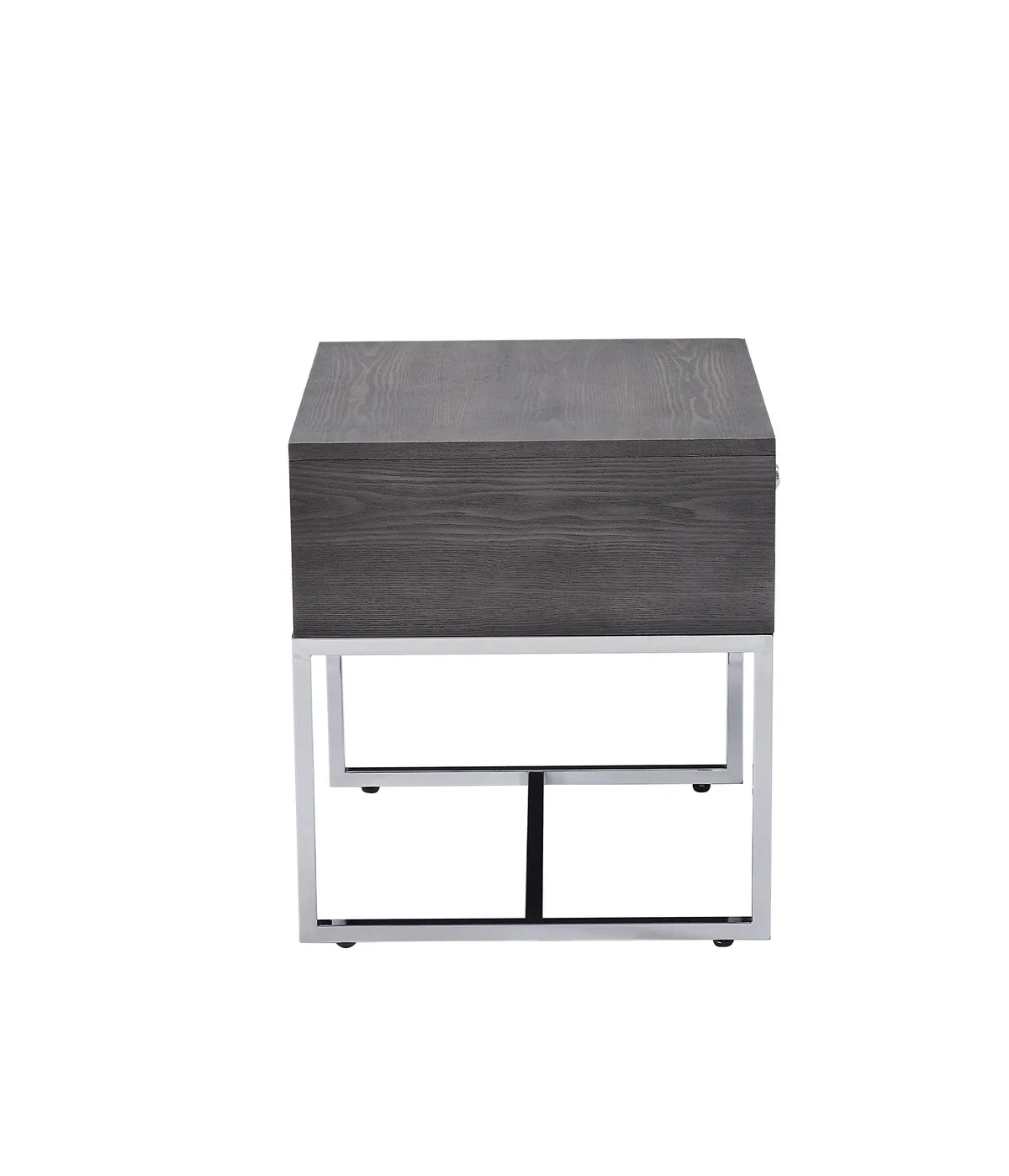 Acme Iban End Table in Gray Oak & Chrome 81172 — view 2