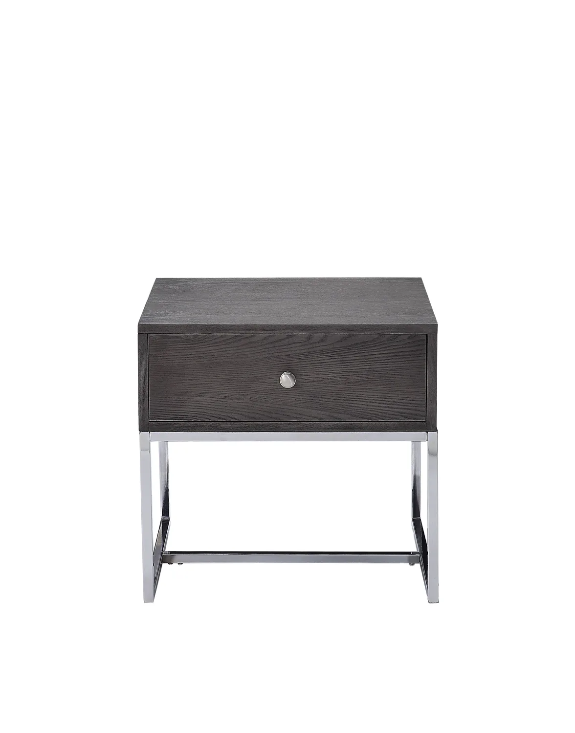 Acme Iban End Table in Gray Oak & Chrome 81172 — view 3