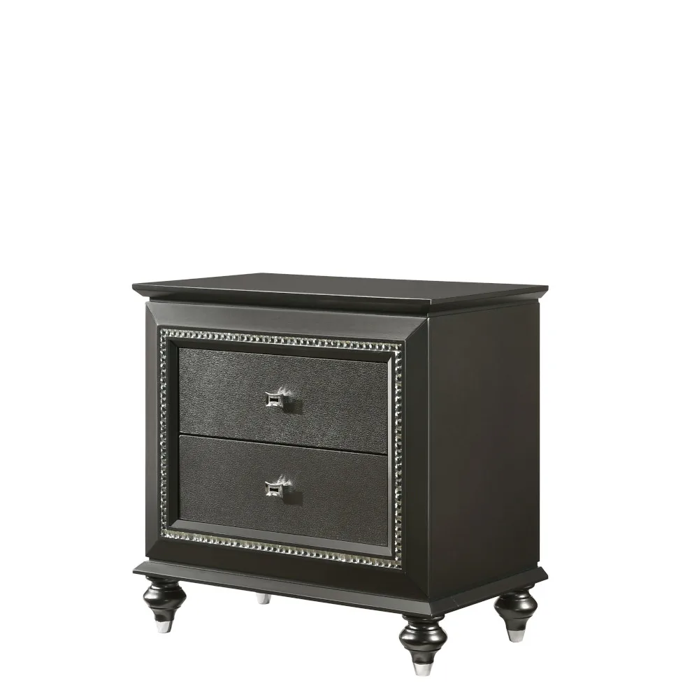 Acme Kaitlyn Nightstand, Metallic Gray 27283 — view 1