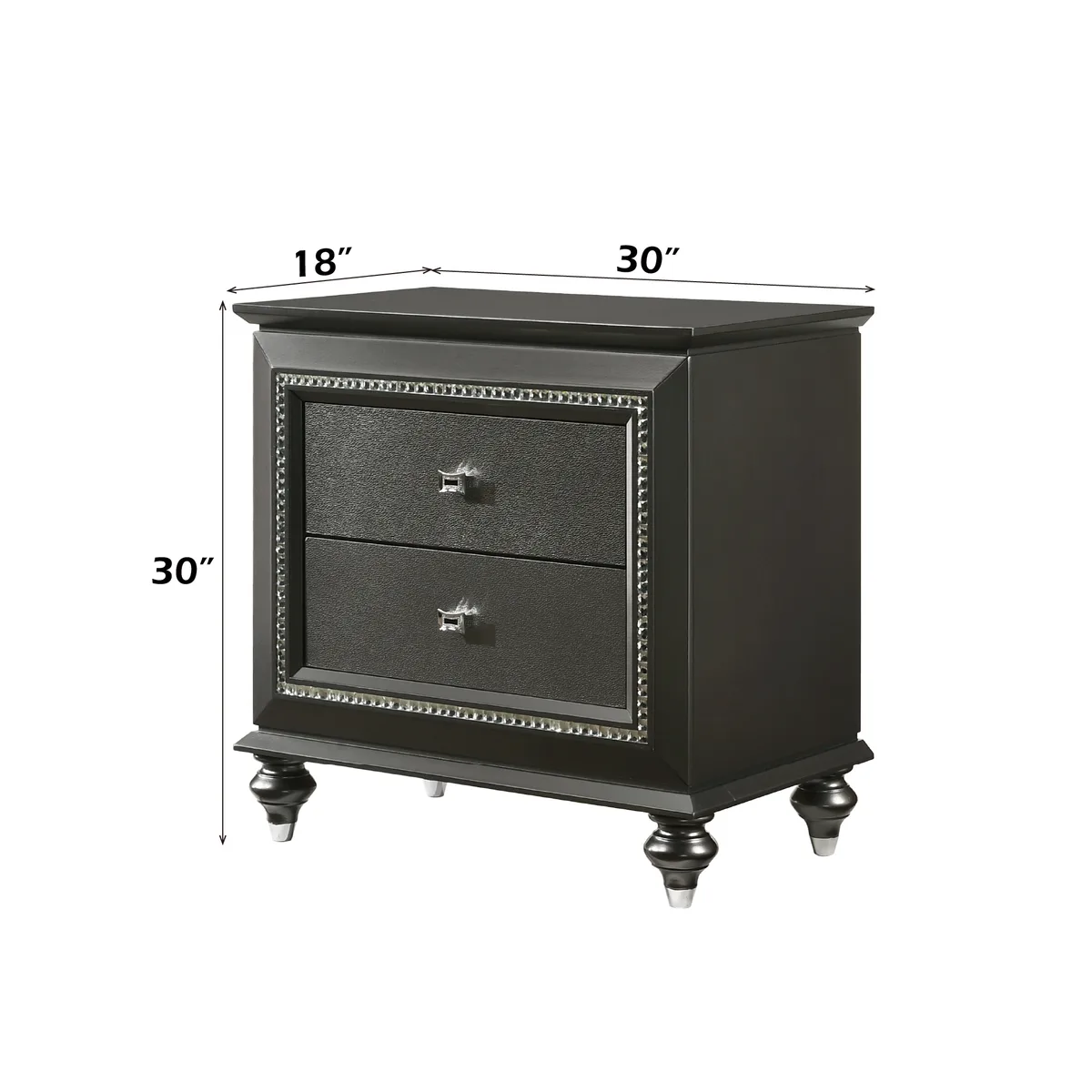 Acme Kaitlyn Nightstand, Metallic Gray 27283 — view 4