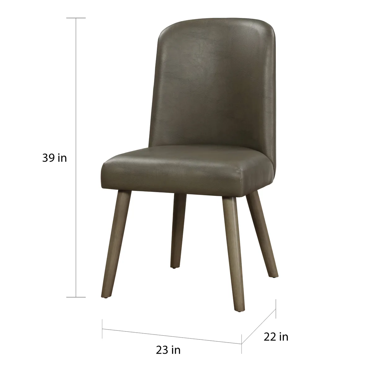 Waylon Side Chair (Set - 2), Gray PU & Gray Oak (2Pc/1Ctn) 72202 — view 2