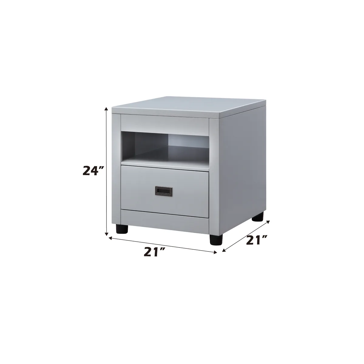 Acme Eleanor End Table, Dove Gray 87107 — view 3