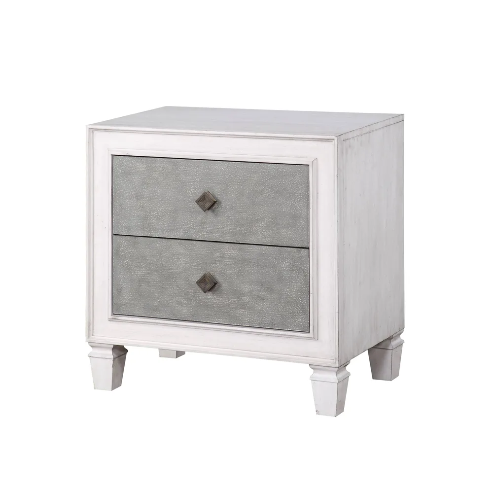 Katia Nightstand in Rustic Gray & White Finish — view 1