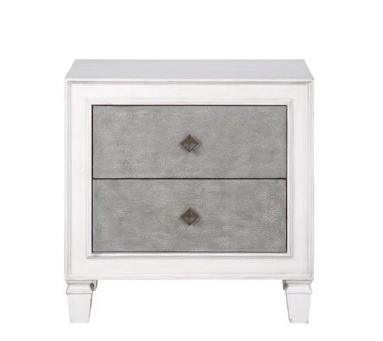 Acme Katia Nightstand in Rustic Gray & White Finish — view 3