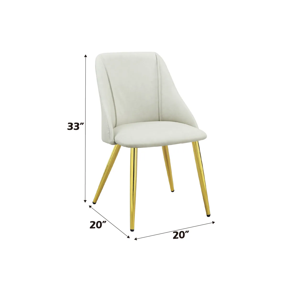 Acme Gaines Side Chair(Set - 2), White PU — view 3