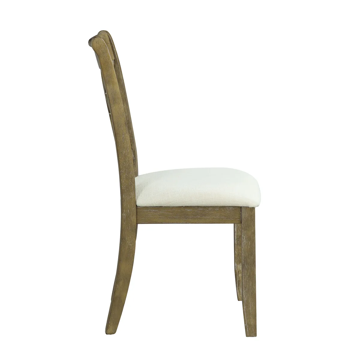 Acme Karsen Side Chair (Set - 2) Beige Linen & Rustic Oak Finish — view 3