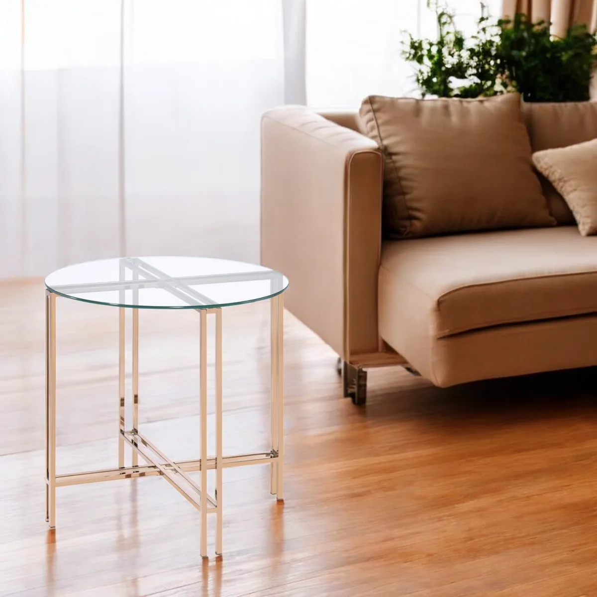 Acme Veises End Table, Champagne 82997 — view 1