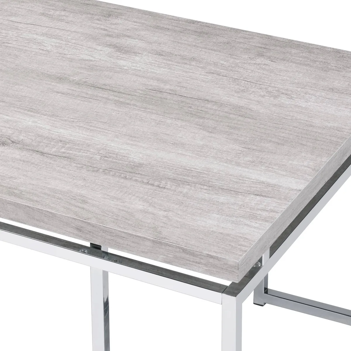Chafik Coffee Table, Natural Oak & Chrome 85370 — view 4