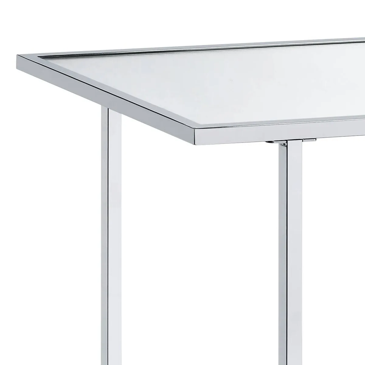 Acme Angwin Console Table, Mirrored, Faux Marble & Chrome 90515 — view 3