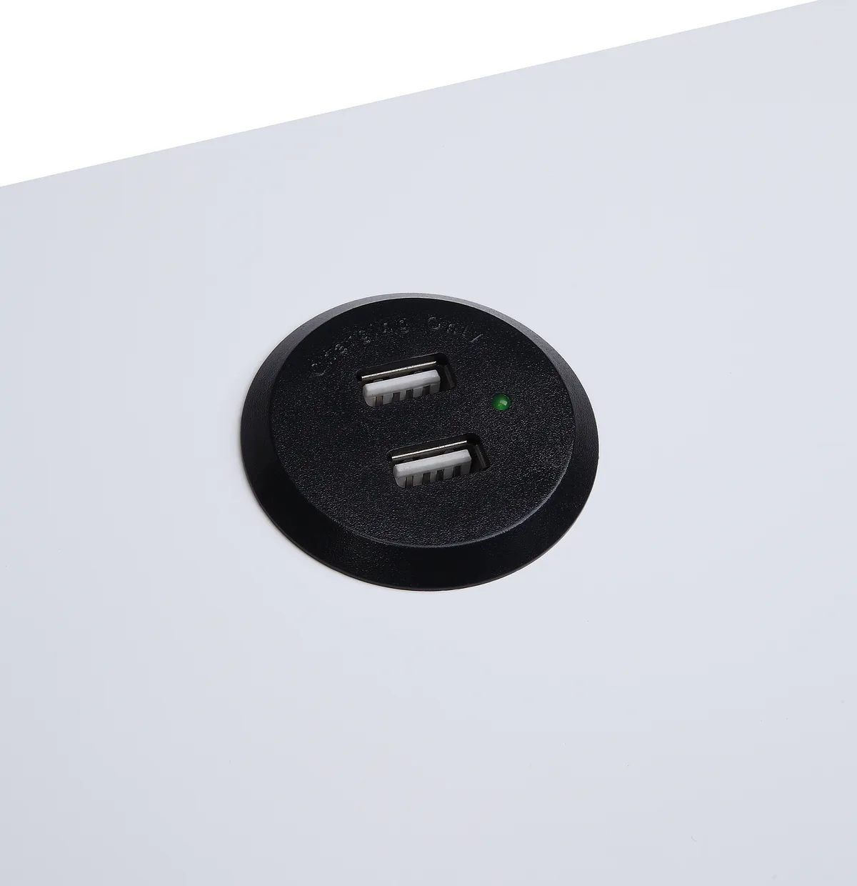 Acme Fierce Side Table (USB Charging Dock), White & Black 97738 — view 2