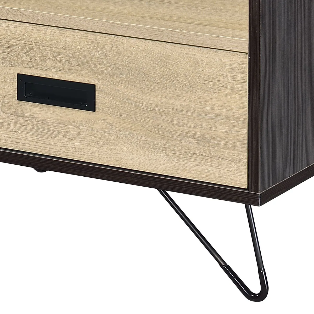 Acme Melkree Accent Table, Oak & Black Finish 97968 — view 2