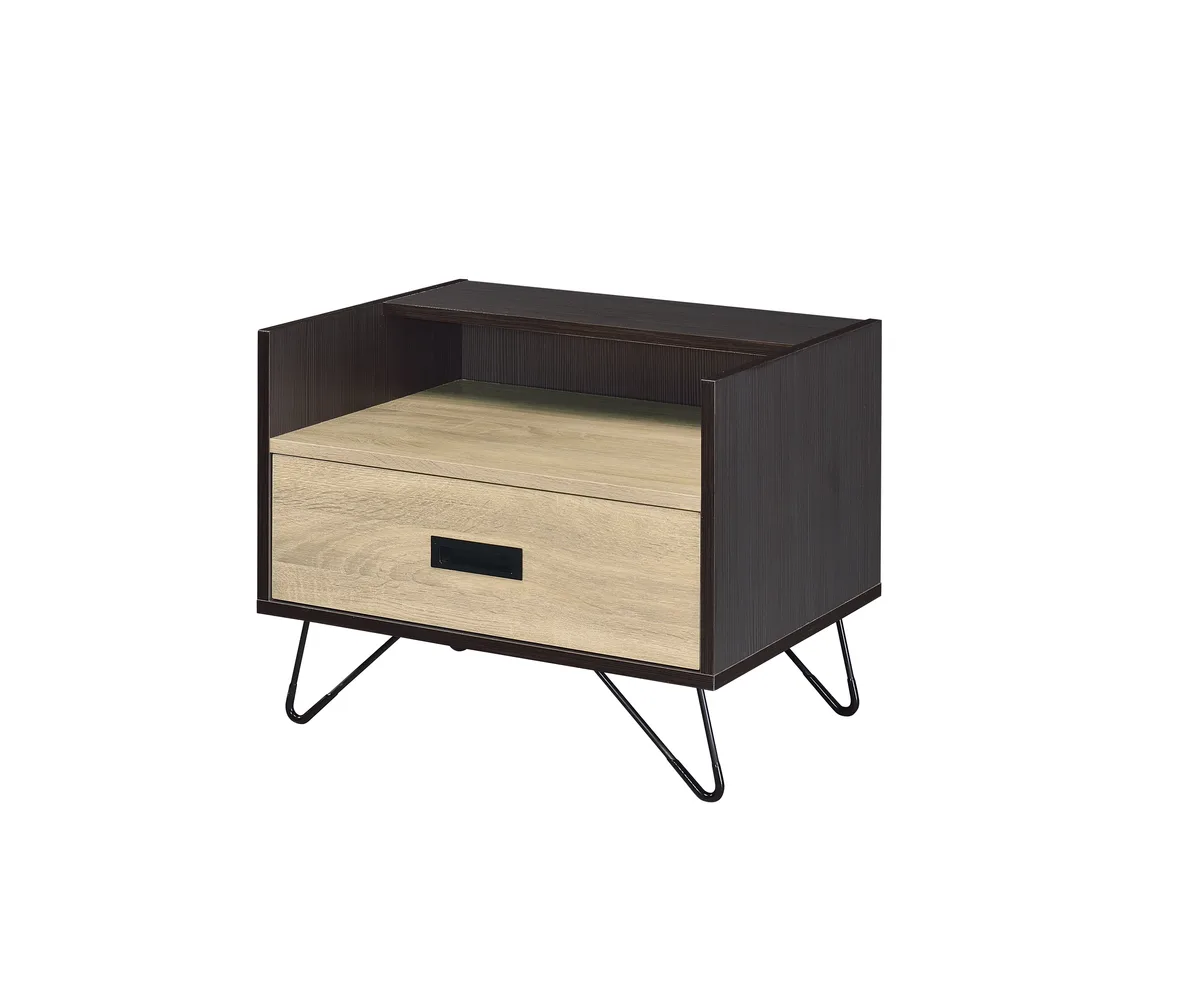Acme Melkree Accent Table, Oak & Black Finish 97968 — view 4