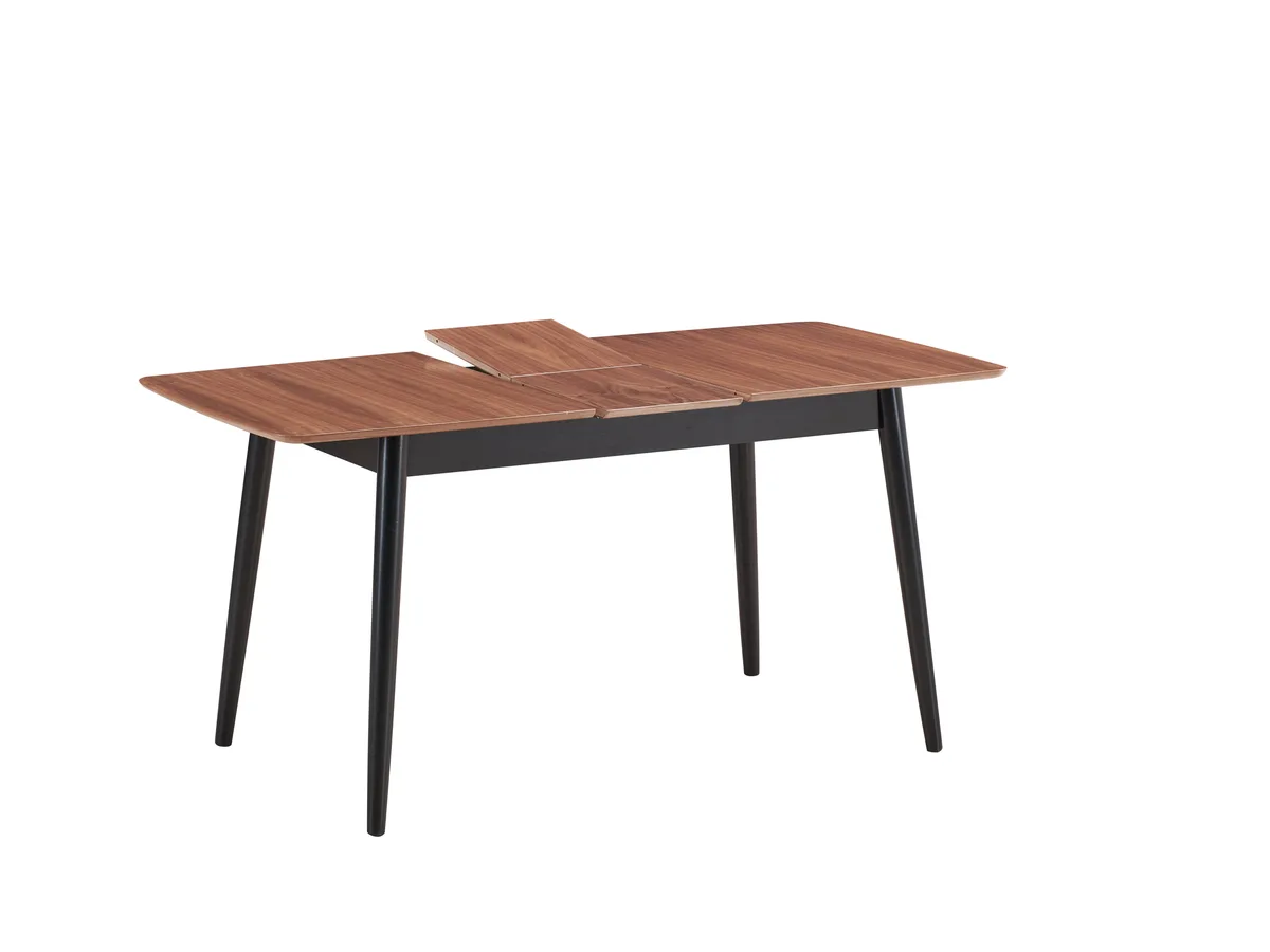 Acme Lanae Natural & Black Finish Dining Table with Butterfly Leaf — view 1