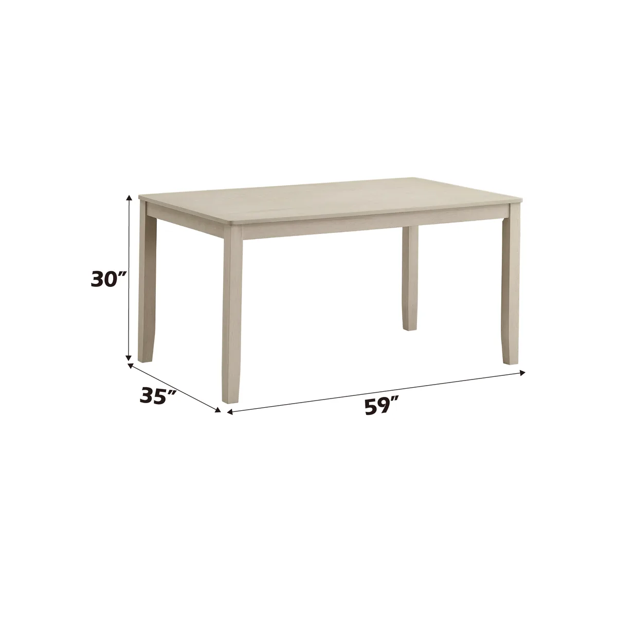 Acme Ferris Antique Gray Finish Rectangular Dining Table — view 2