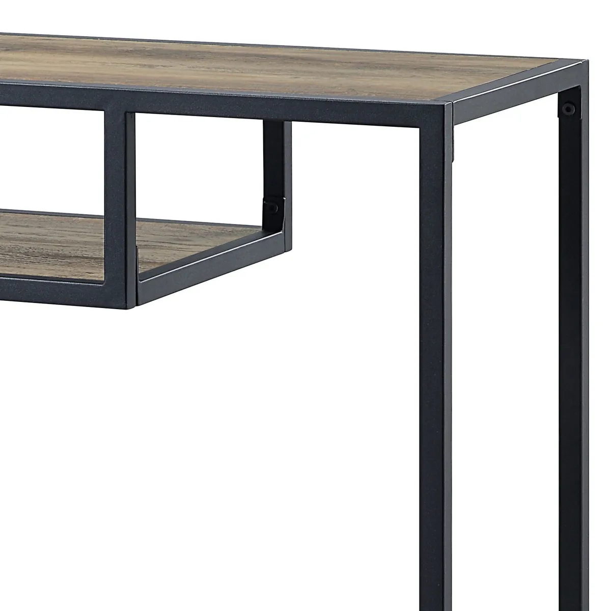 Idella Console Table in Rustic Oak & Black Finish — view 4