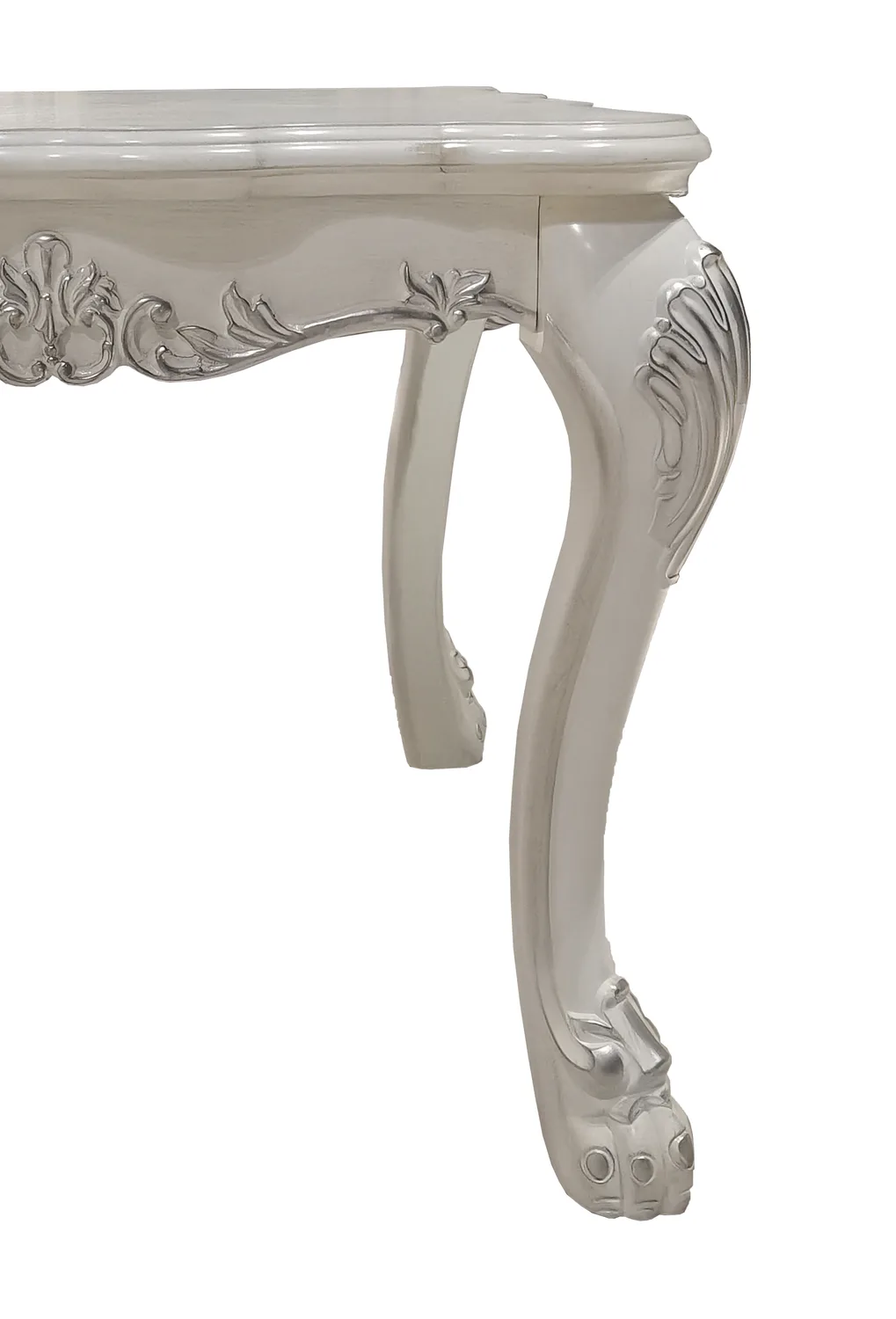Dresden Bone White Finish End Table with Claw Legs — view 4