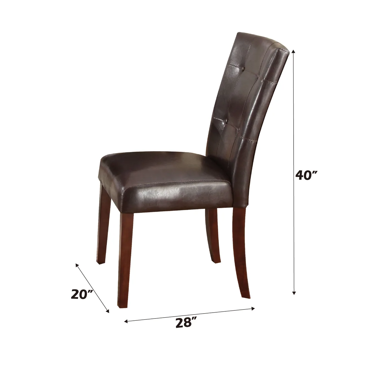 Acme Danville Side Chair (Set - 2) in Espresso PU & Walnut 07054 — view 2