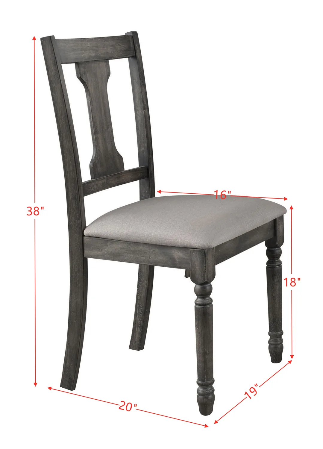 Acme Wallace Side Chair (Set - 2) in Tan Linen & Weathered Gray 71437 — view 2