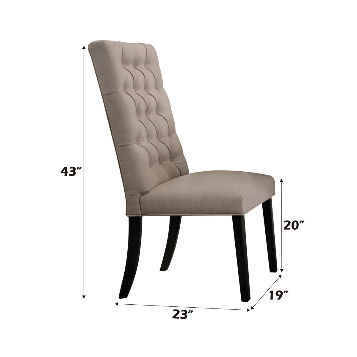 Acme Morland Side Chair (Set - 2) in Tan Linen & Vintage Black 74647 — view 4