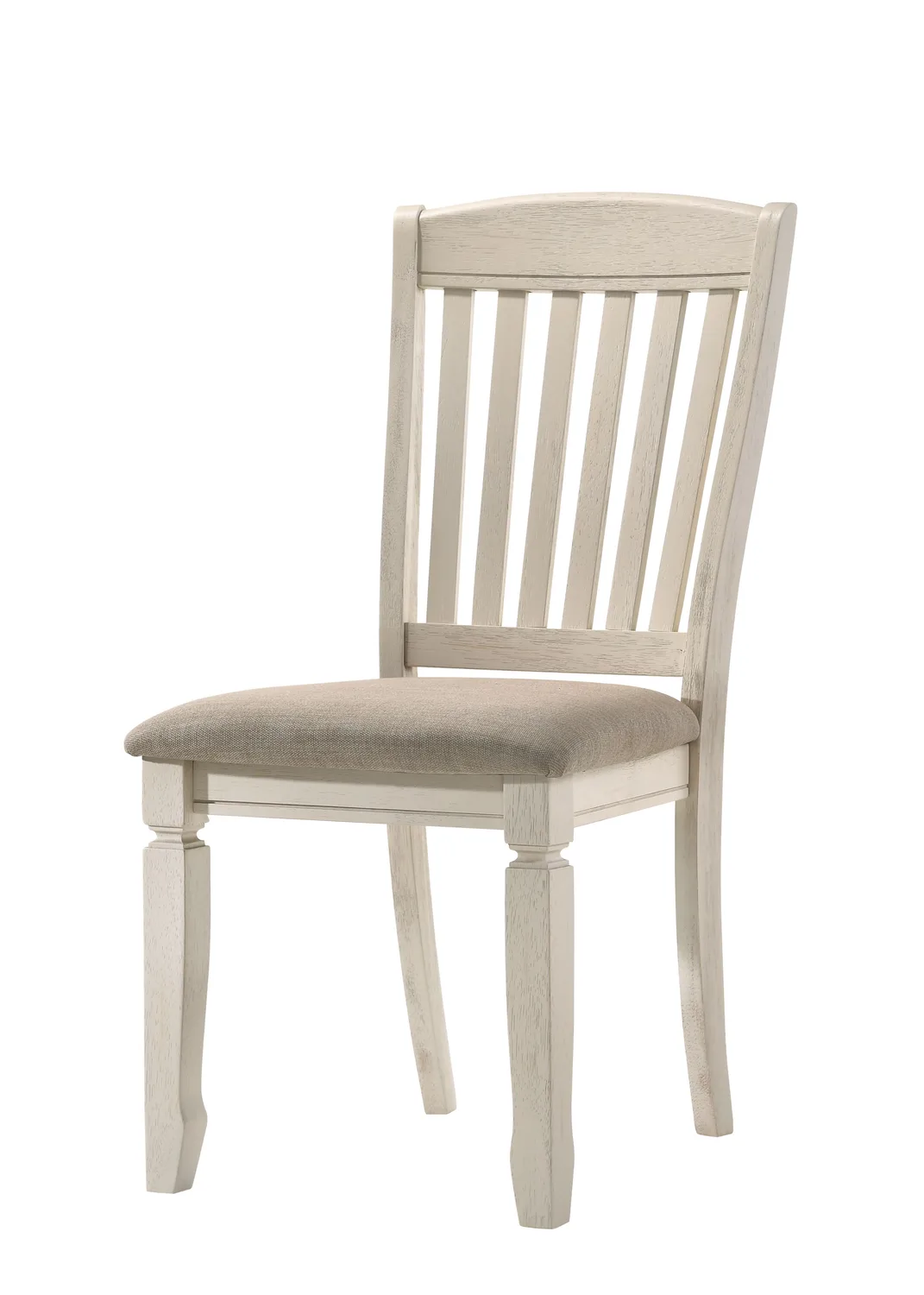 Acme Fedele Side Chair, Tan Fabric & Cream Finish 77192 — view 1