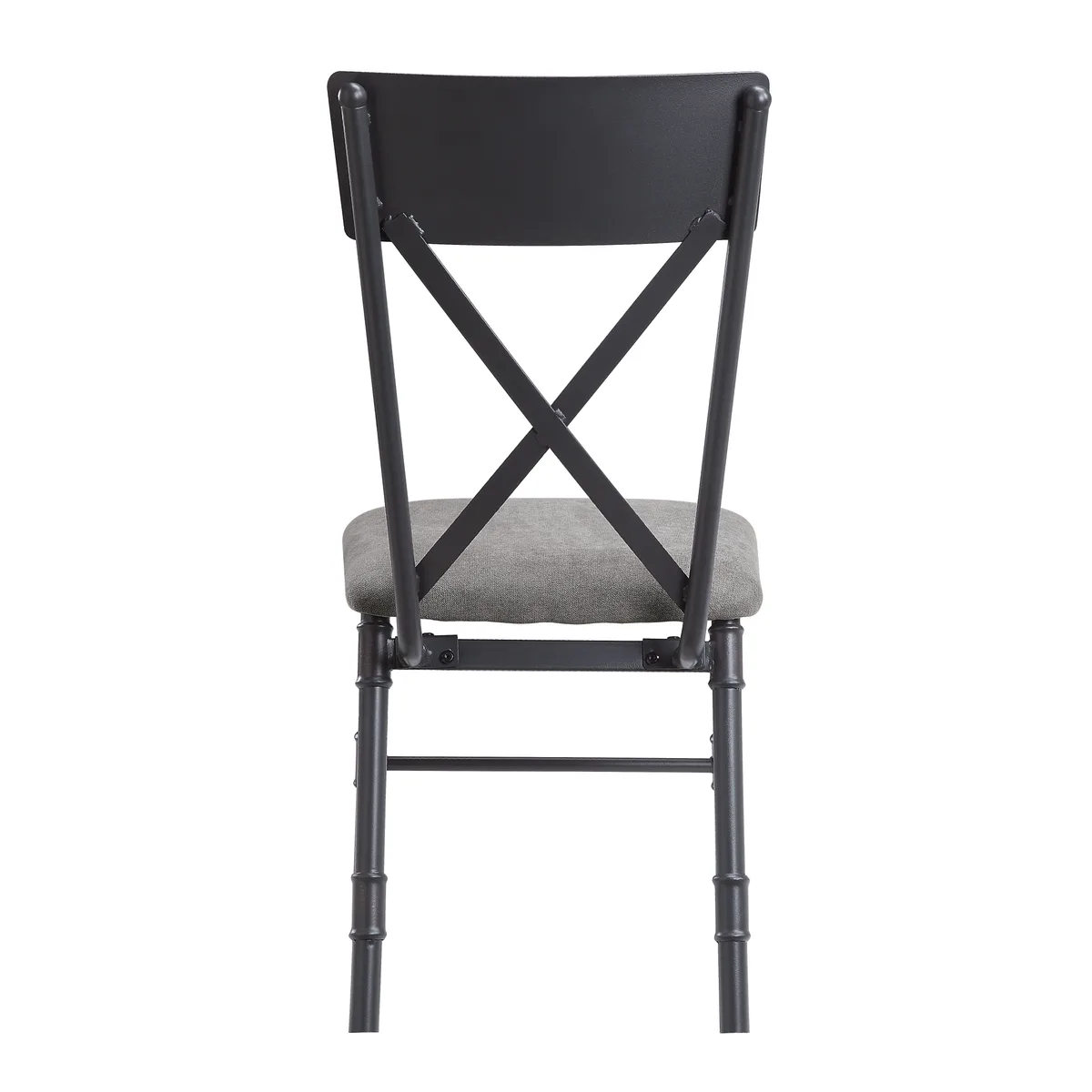Acme Edina Side Chair (Set - 2), Gray Fabric, Oak & Sandy Black Finish — view 2