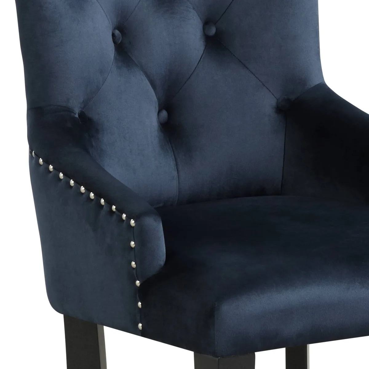 Acme Varian II Side Chair (1 Pc) in Black Velvet & Black & Sliver Finish — view 3