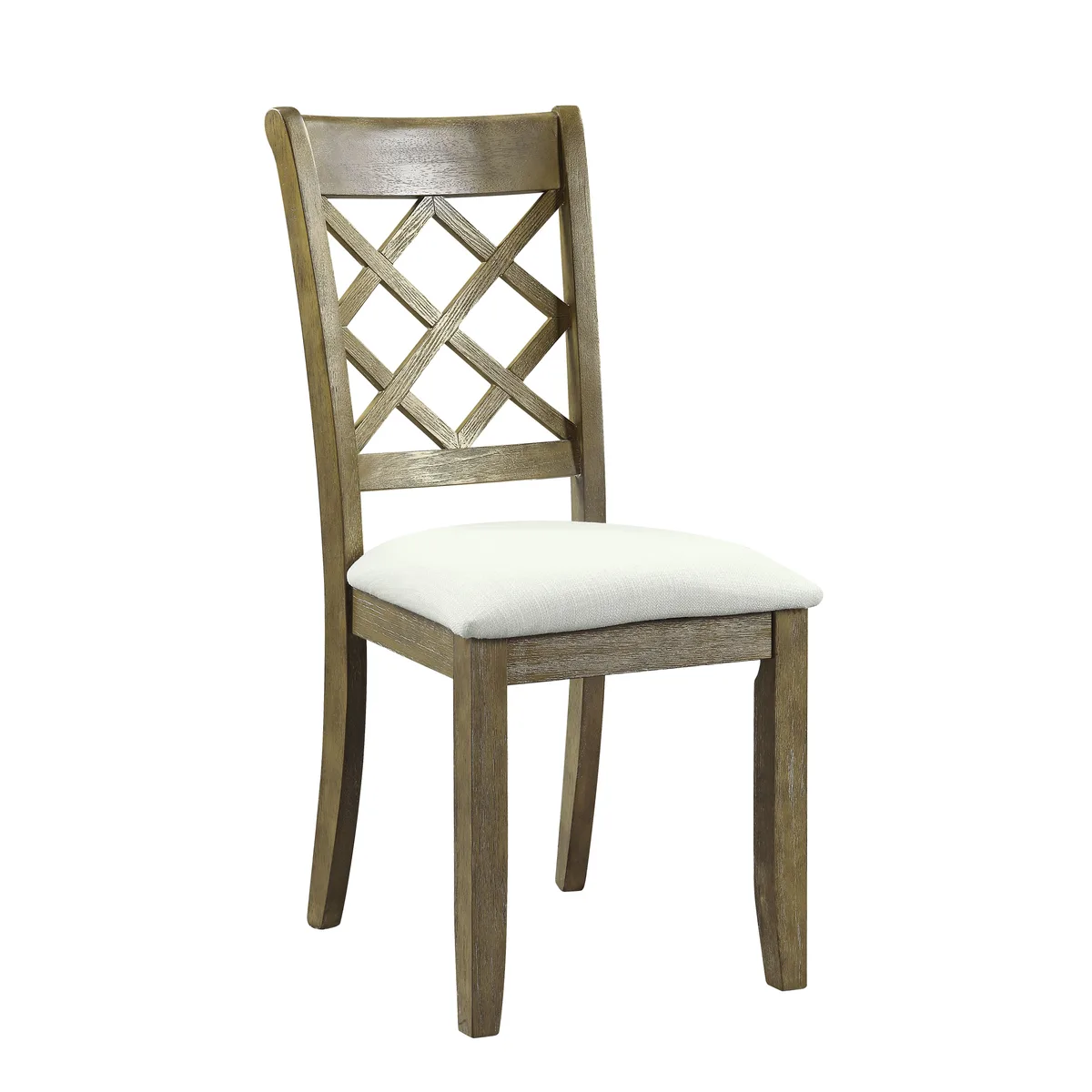 Acme Karsen Side Chair (Set - 2) Beige Linen & Rustic Oak Finish — view 1